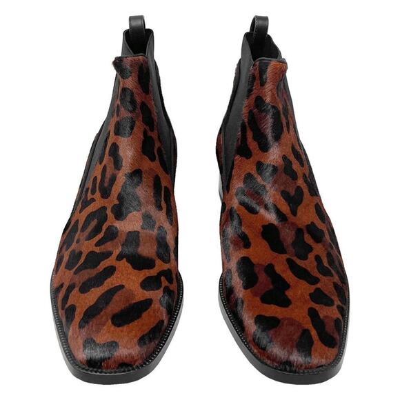 Christian Louboutin Marnmada 40 Chelsea Calf Hair Leopard Block Heel Ankle Boots - Picture 2 of 10